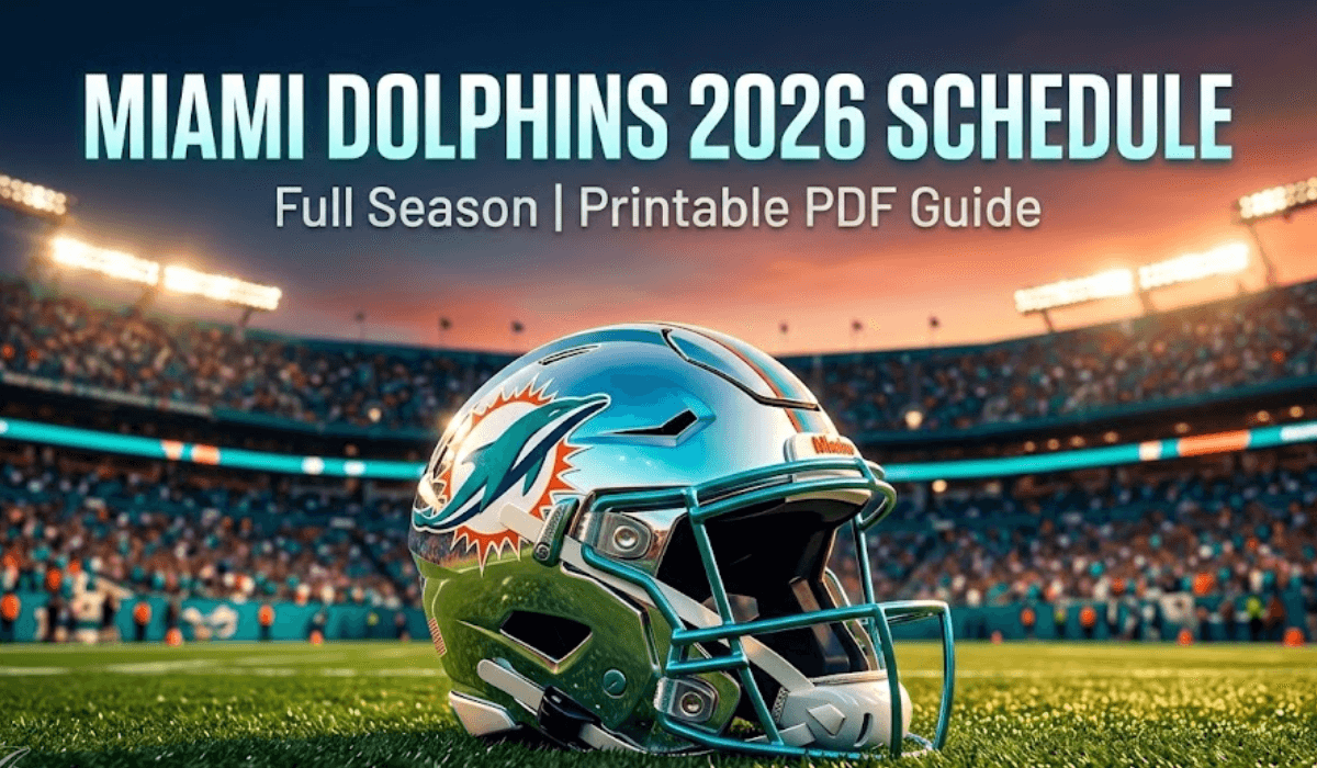 Miami Dolphins Schedule 2026: Printable PDF
