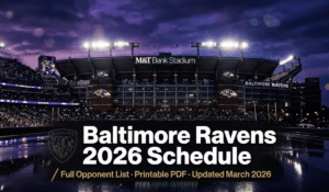 Baltimore Ravens Schedule 2026: Printable PDF