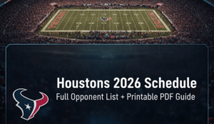 Houston Texans Schedule 2026: Printable PDF