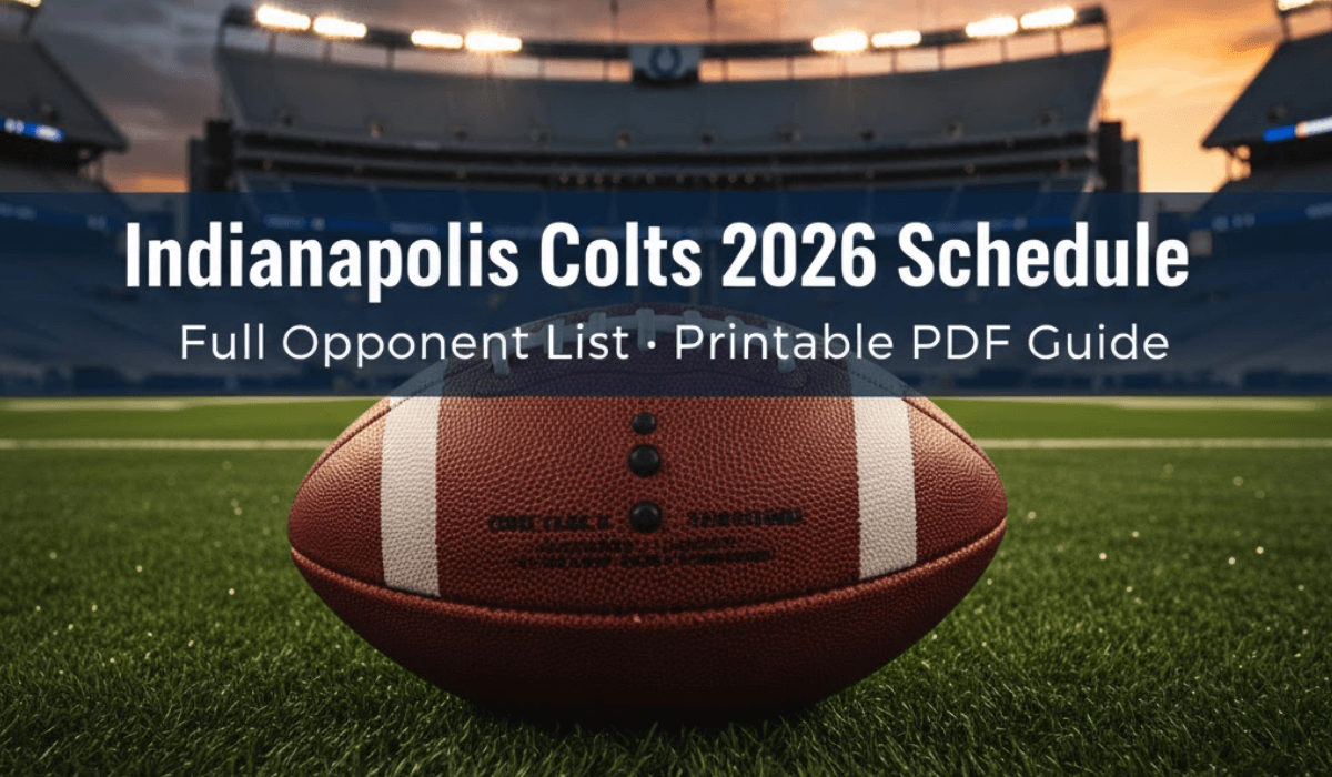 Indianapolis Colts 2026 Schedule: Printable PDF