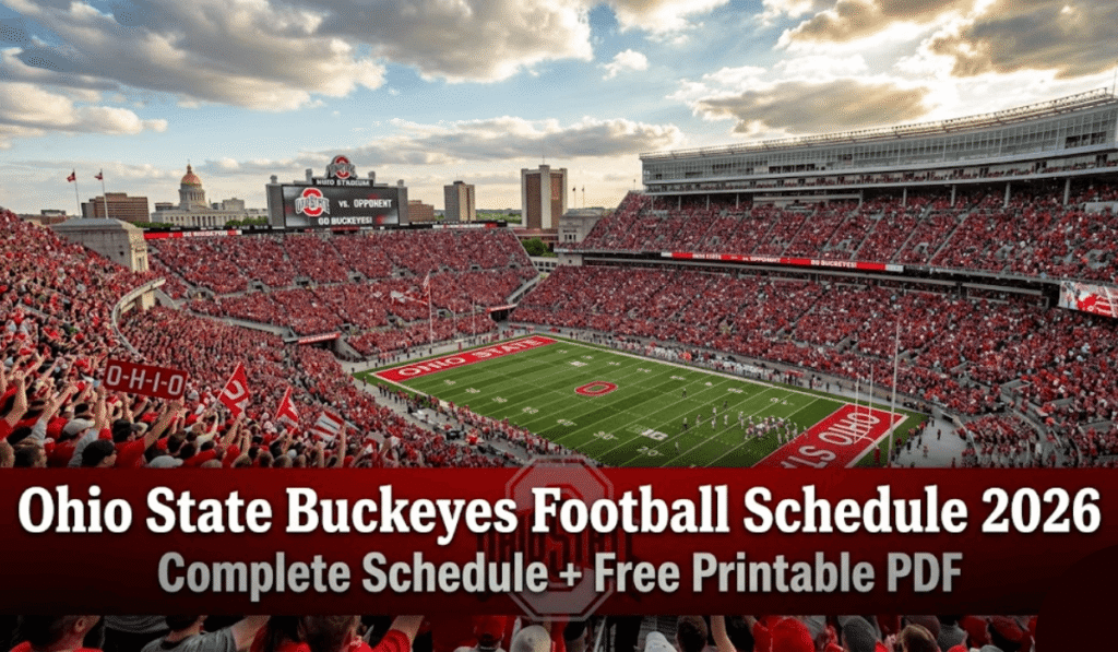 Ohio State Buckeyes Football Schedule 2026 - Printable PDF
