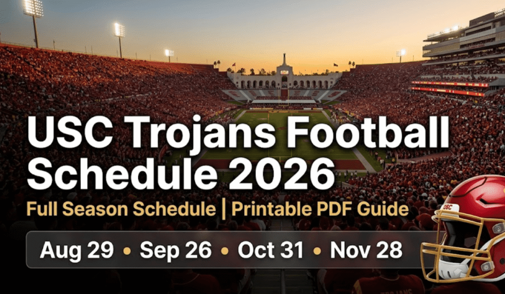 USC Trojans Football Schedule 2026: Printable PDF