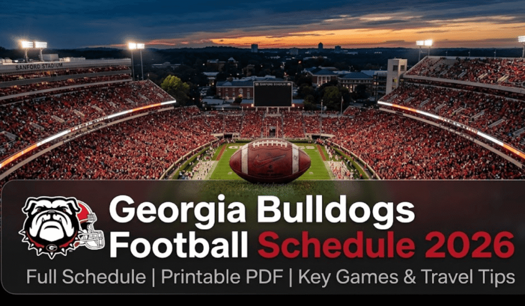 Georgia Bulldogs Football Schedule 2026: Printable PDF