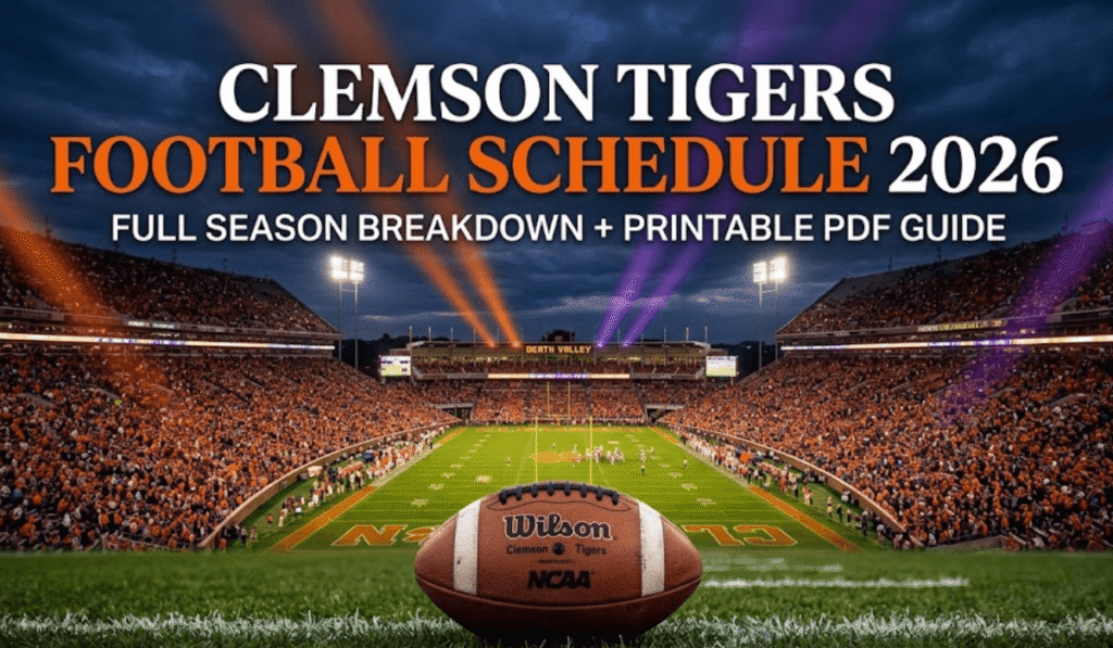 Clemson Tigers Football Schedule 2026: Printable PDF