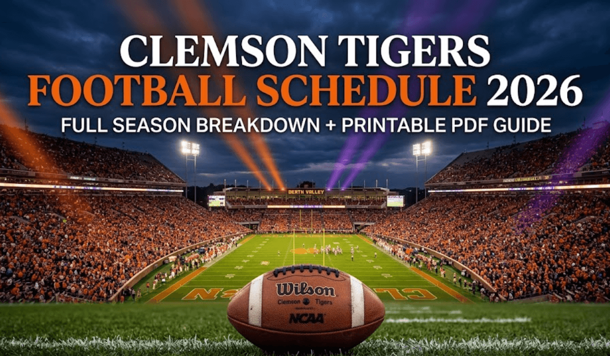 Clemson Tigers Football Schedule 2026: Printable PDF