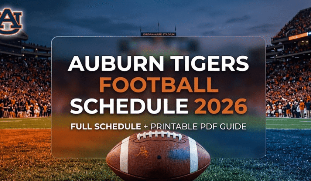 Auburn Tigers Football Schedule 2026 - Printable PDF