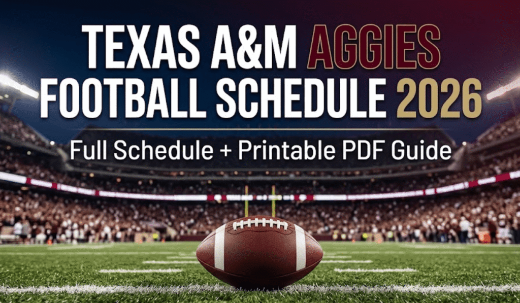 Texas A&M Aggies Football Schedule 2026: Printable PDF