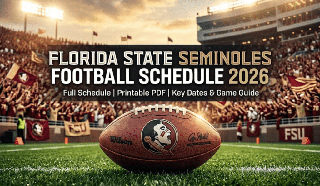 Florida State Seminoles Football Schedule 2026: Printable PDF