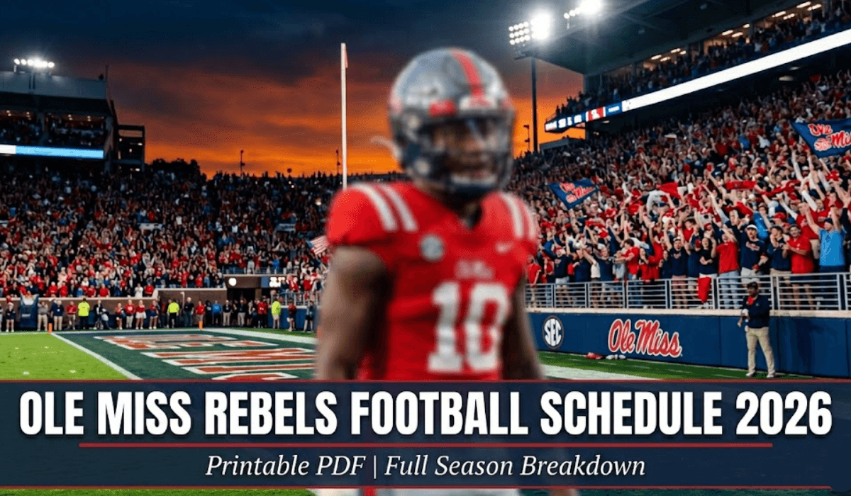 Ole Miss Rebels Football Schedule 2026: Printable PDF