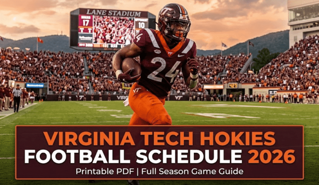 Virginia Tech Hokies Football Schedule 2026 - Printable PDF