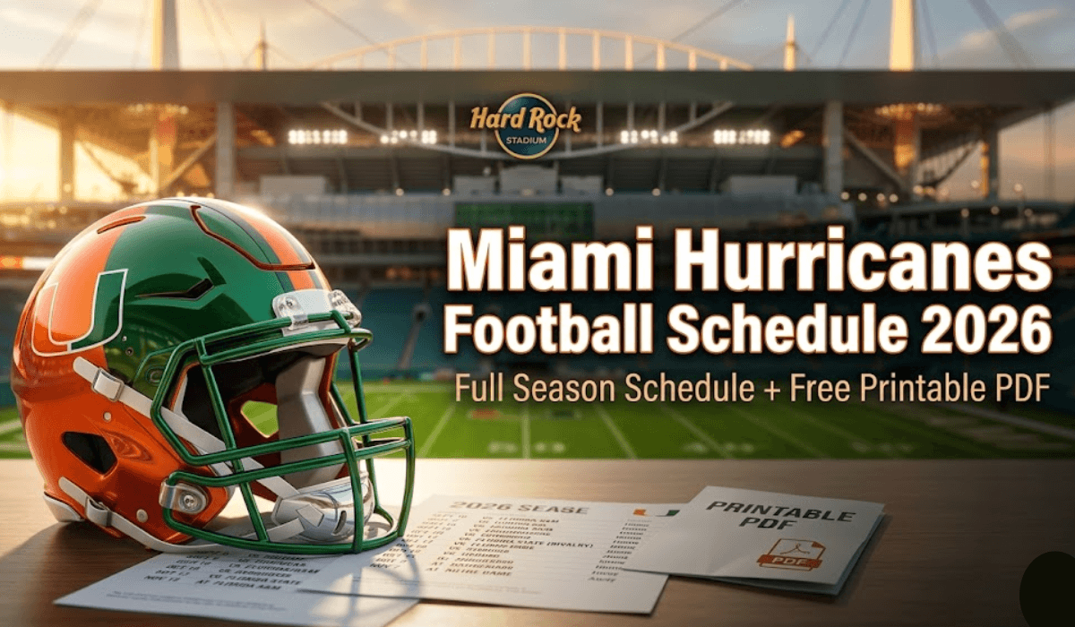 Miami Hurricanes Football Schedule 2026: Printable PDF