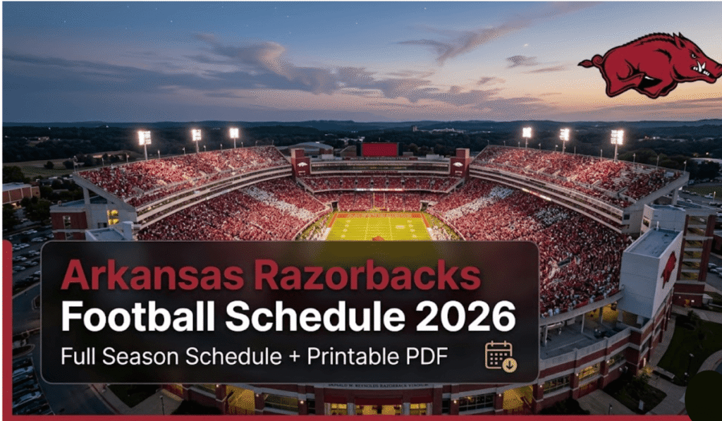 Arkansas Razorbacks Football Schedule 2026: Printable PDF
