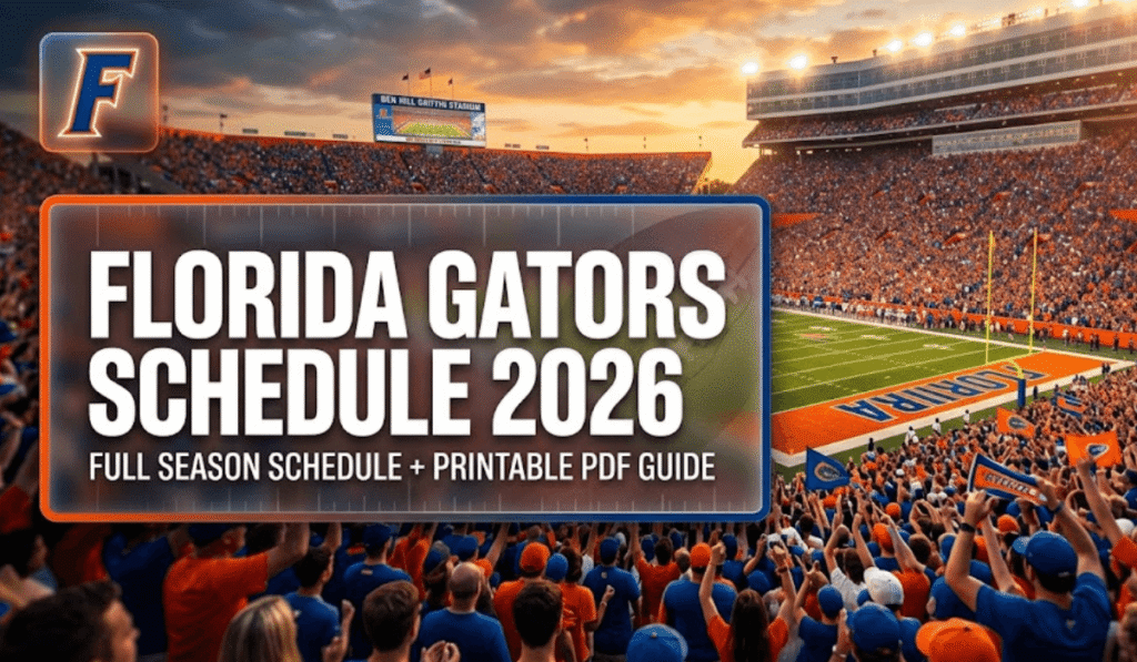 Florida Gators Football Schedule 2026 - Printable PDF