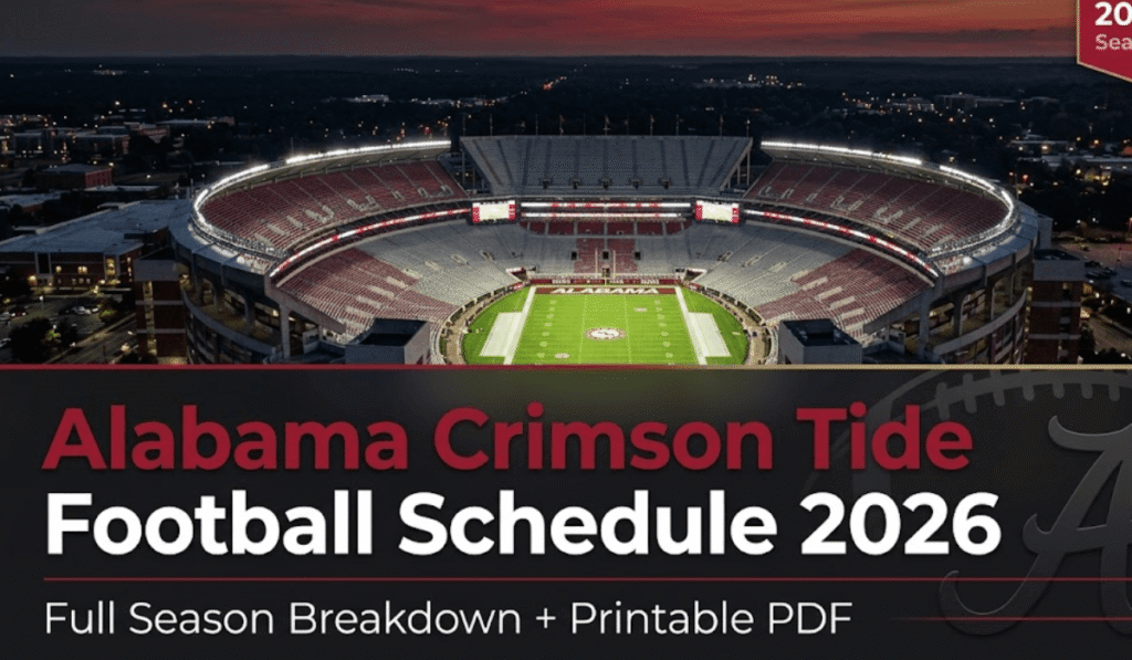 Alabama Crimson Tide Football Schedule 2026: Printable PDF
