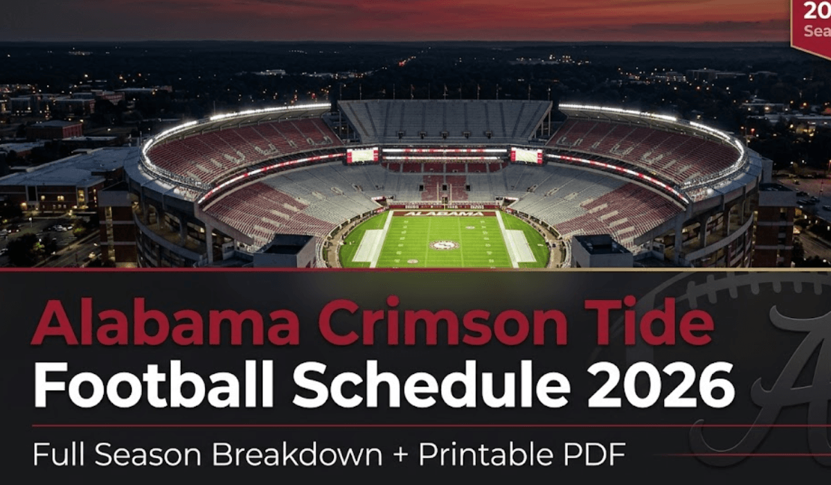 Alabama Crimson Tide Football Schedule 2026: Printable PDF