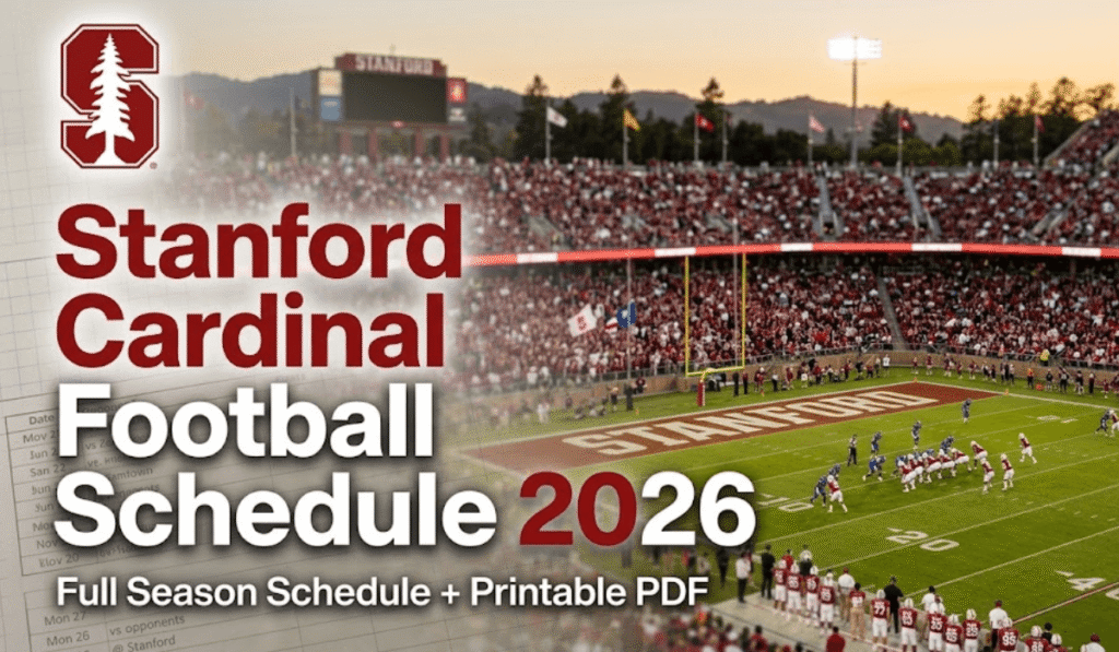 Stanford Cardinal Football Schedule 2026 - Printable PDF