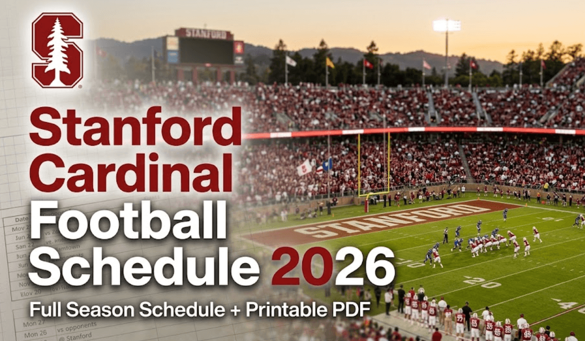Stanford Cardinal Football Schedule 2026 - Printable PDF