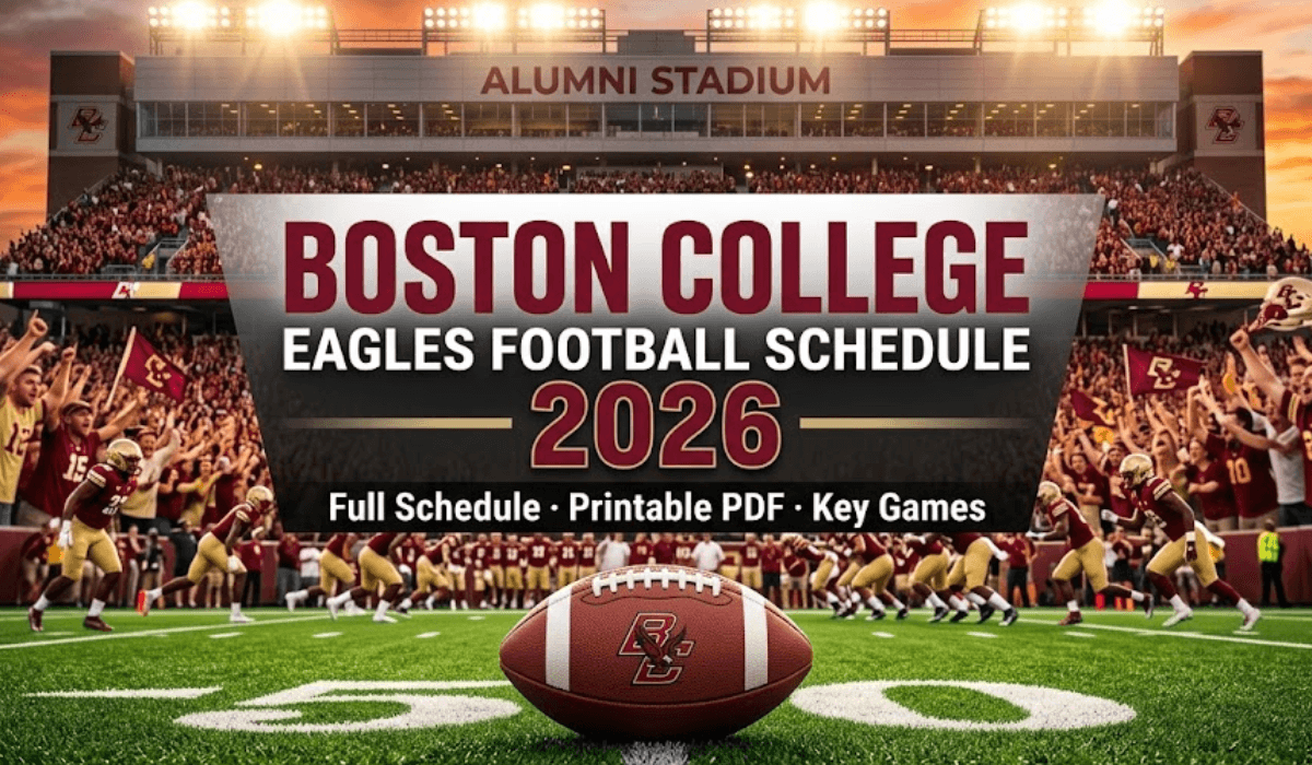 Boston College Eagles Football Schedule 2026 - Printable PDF