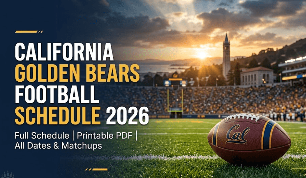 California Golden Bears Football Schedule 2026 - Printable PDF