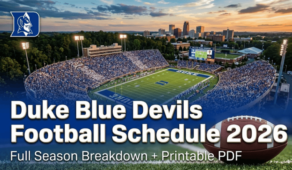 Duke Blue Devils Football Schedule 2026: Printable PDF