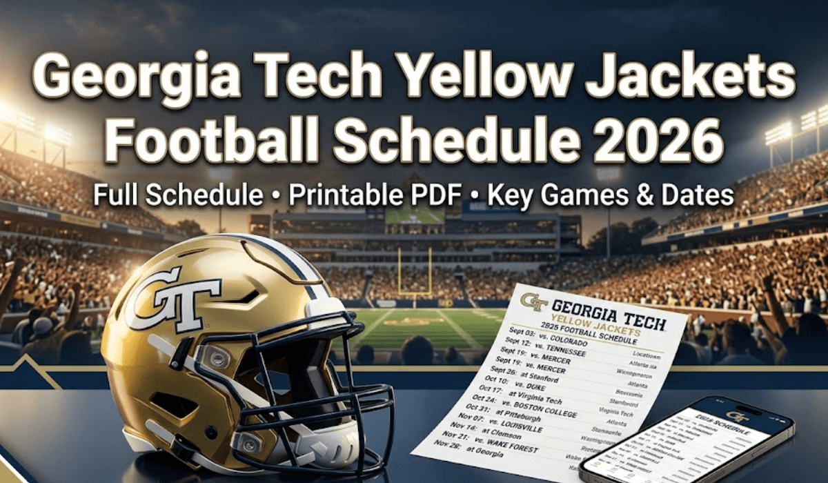 Georgia Tech Yellow Jackets Football Schedule 2026: Printable PDF