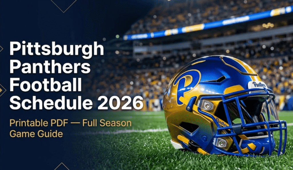 Pittsburgh Panthers Football Schedule 2026 - Printable PDF