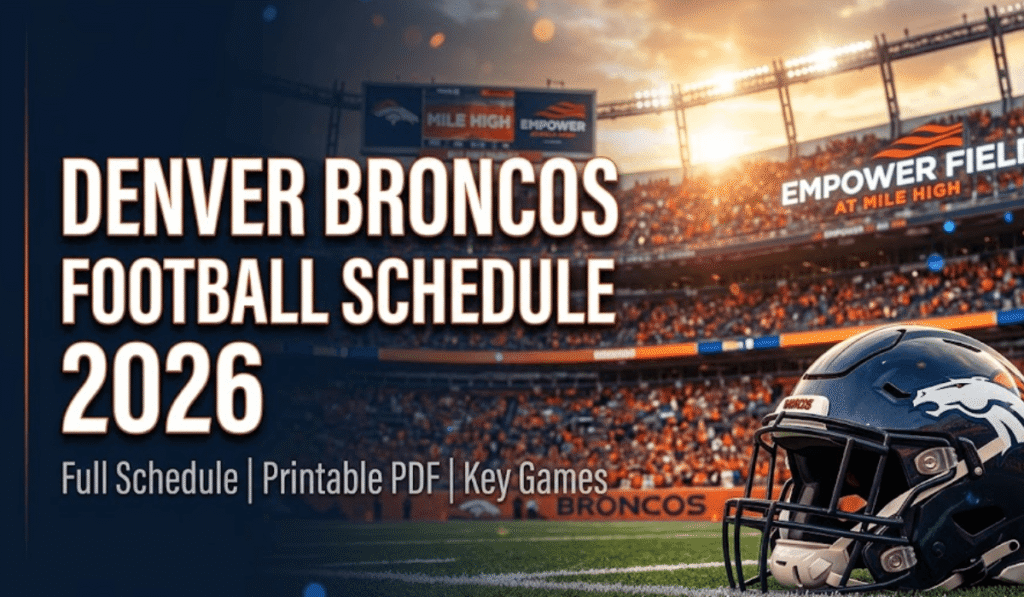 Denver Broncos Football Schedule 2026 - Printable PDF