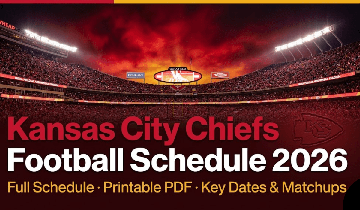 Kansas City Chiefs Football Schedule 2026 - Printable PDF