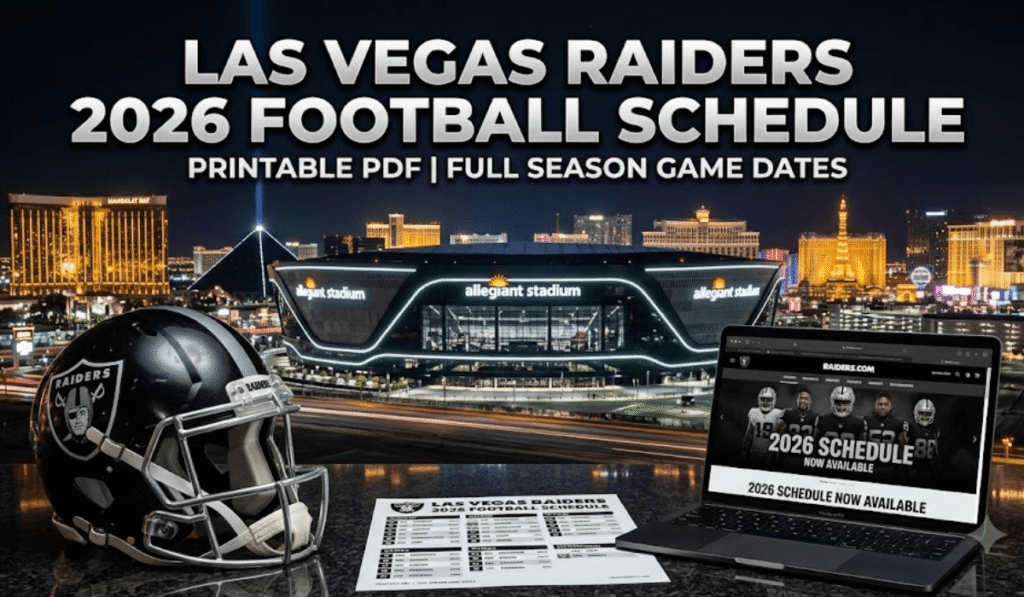 Las Vegas Raiders Football Schedule 2026 - Printable PDF