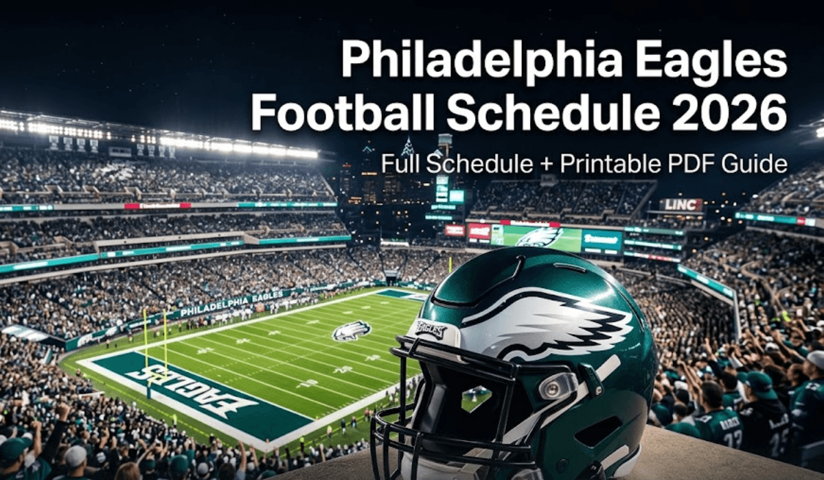Philadelphia Eagles Football Schedule 2026 - Printable PDF